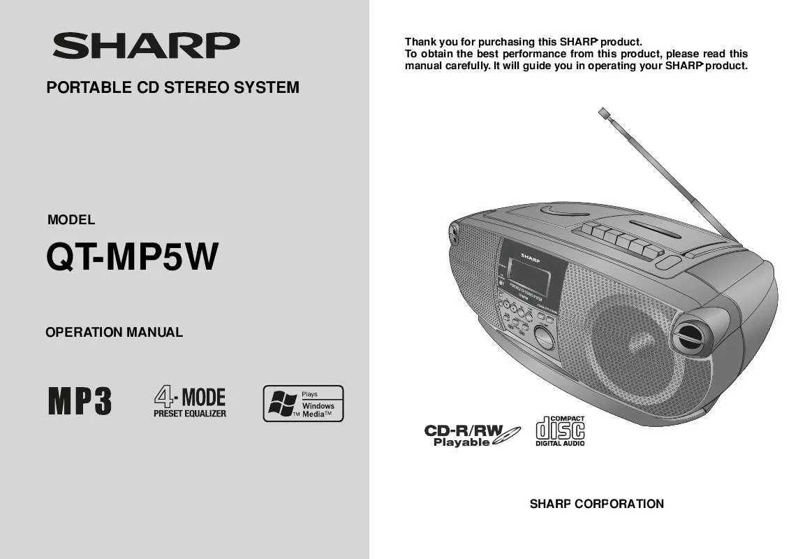 Mode d'emploi SHARP QT-MP5W