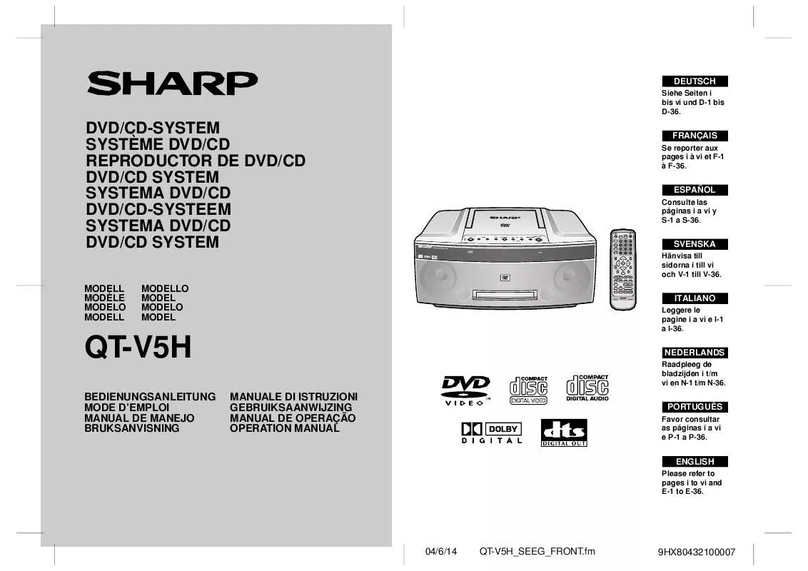 Mode d'emploi SHARP QT-V5H