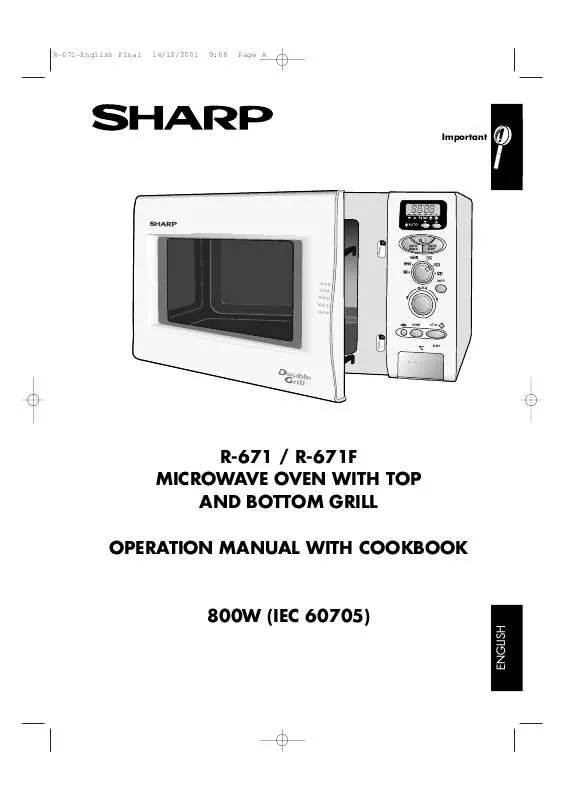 Mode d'emploi SHARP R-671/671F