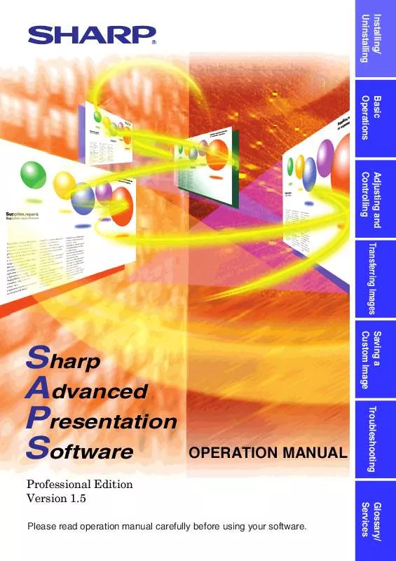 Mode d'emploi SHARP SAPS-15