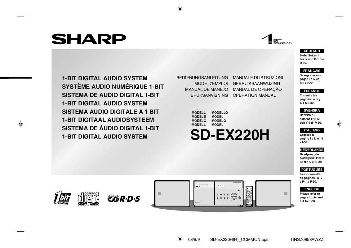 Mode d'emploi SHARP SD-EX220H