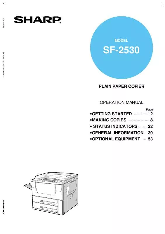 Mode d'emploi SHARP SF-2530