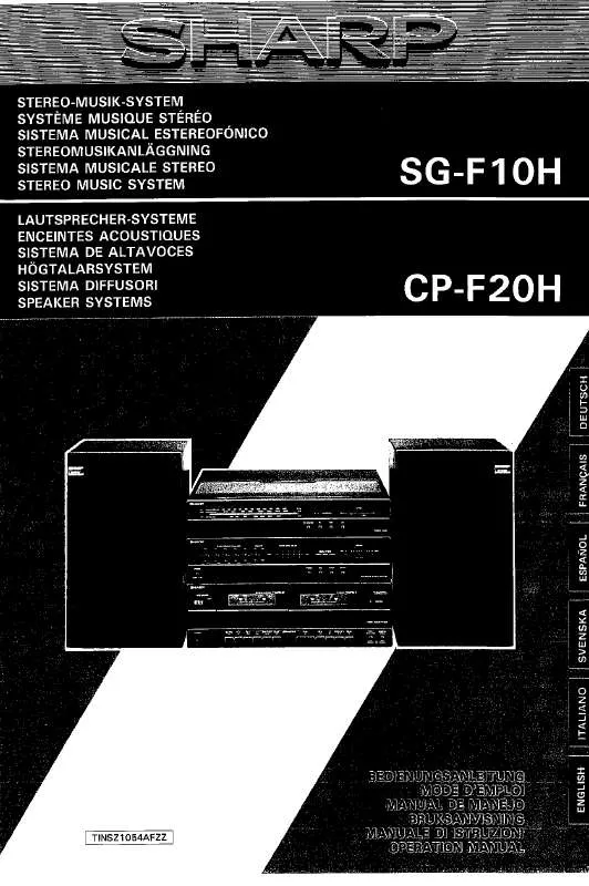 Mode d'emploi SHARP SG-F10H/CP-F20H