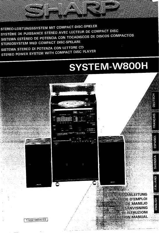 Mode d'emploi SHARP SYSTEM-W800H