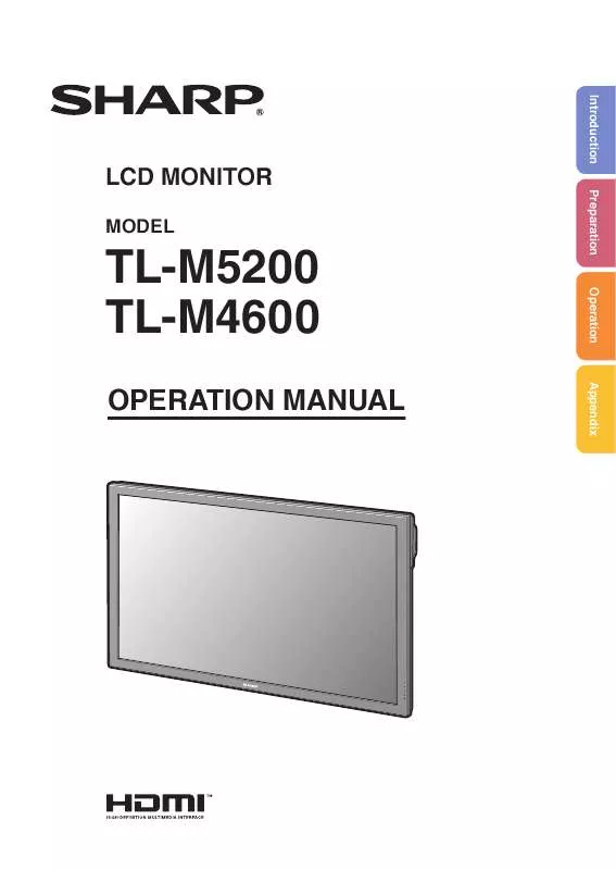 Mode d'emploi SHARP TL-M5200