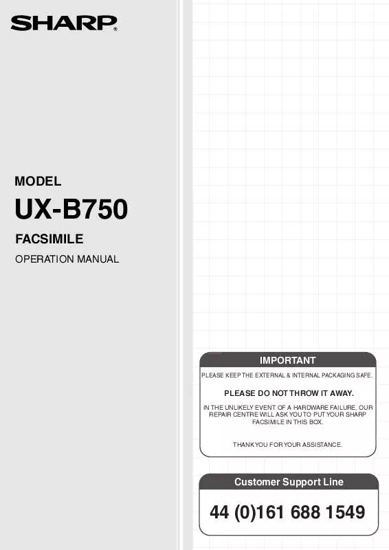 Mode d'emploi SHARP UX-B750
