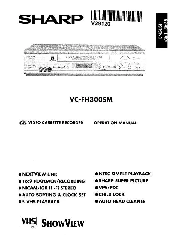 Mode d'emploi SHARP VC-FH300SM