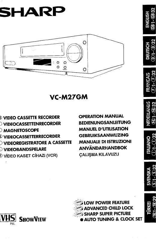 Mode d'emploi SHARP VC-M27GM