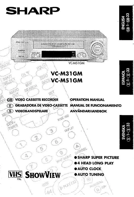 Mode d'emploi SHARP VC-M31GM/M51GM