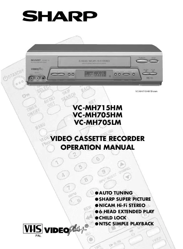 Mode d'emploi SHARP VC-MH705HM