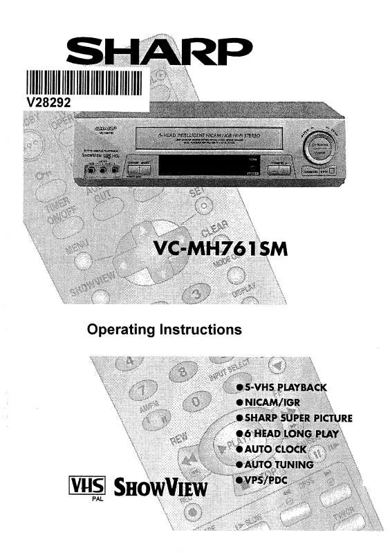 Mode d'emploi SHARP VC-MH761SM