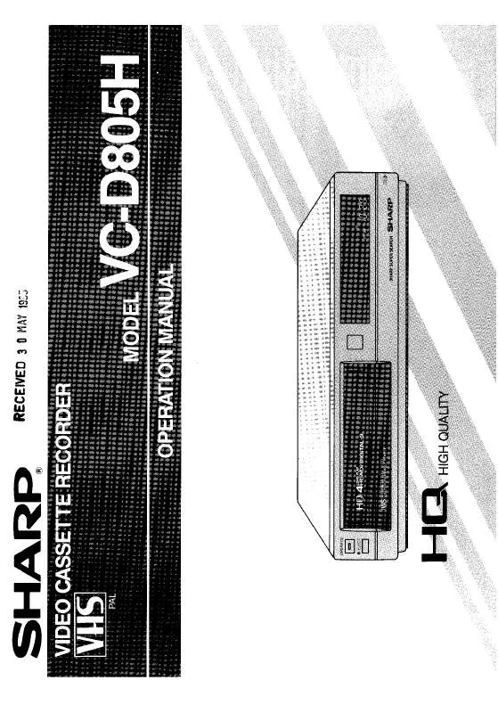 Mode d'emploi SHARP VCD801H