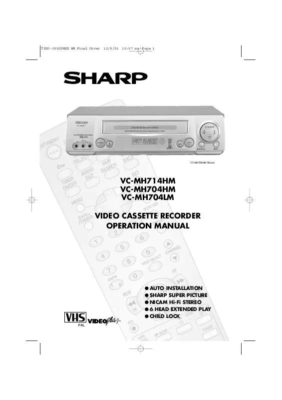 Mode d'emploi SHARP VCMH714
