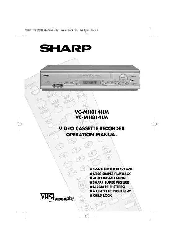 Mode d'emploi SHARP VCMH814