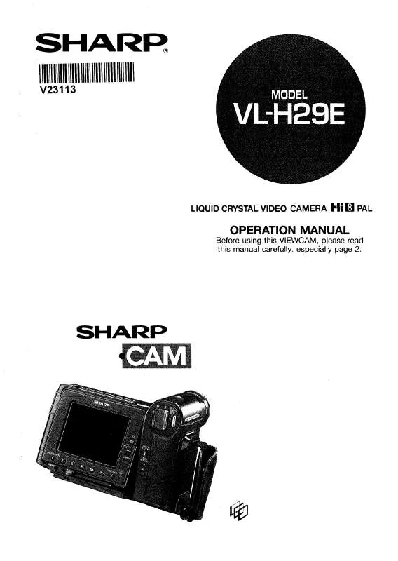 Mode d'emploi SHARP VL-H29E