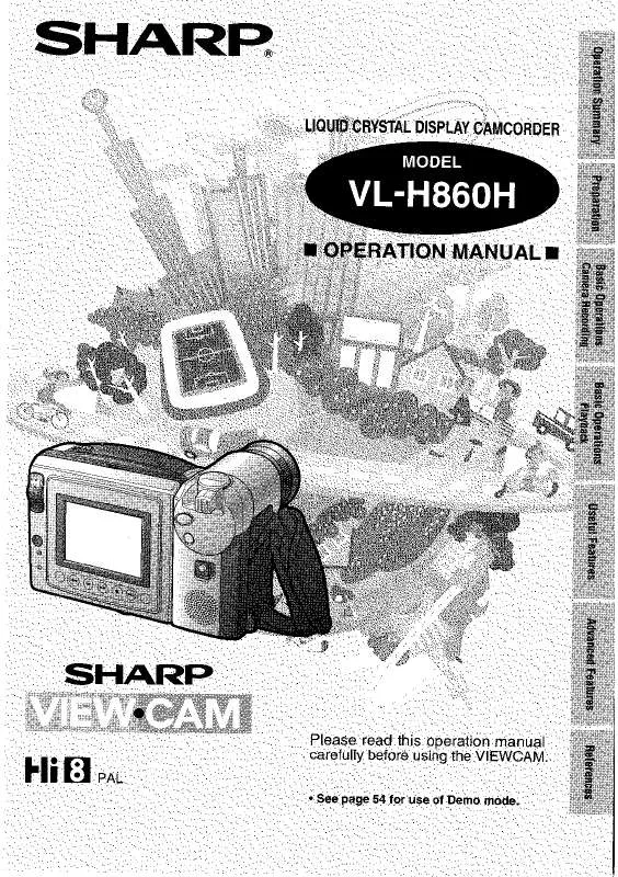Mode d'emploi SHARP VL-H860H