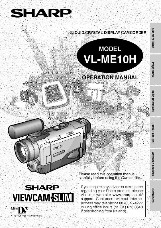 Mode d'emploi SHARP VLME10