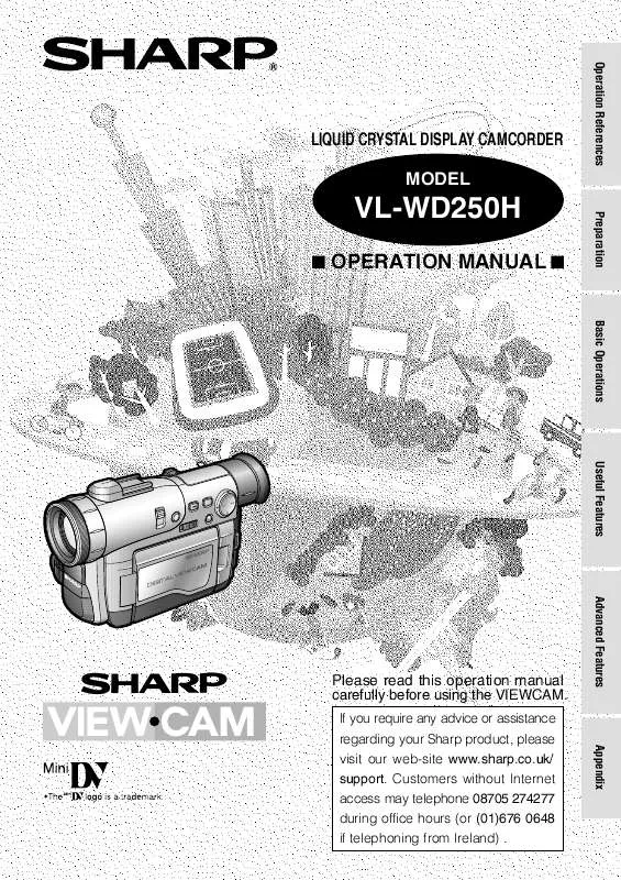 Mode d'emploi SHARP VL-WD250