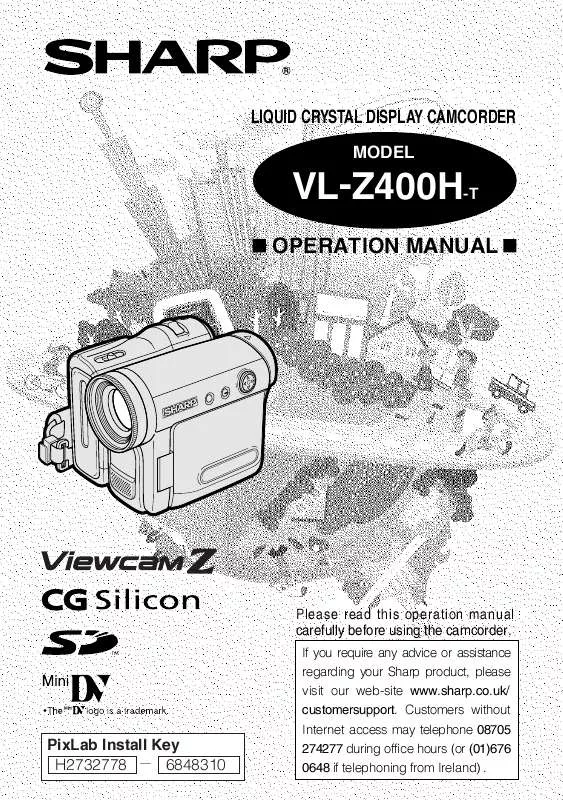 Mode d'emploi SHARP VL-Z400H