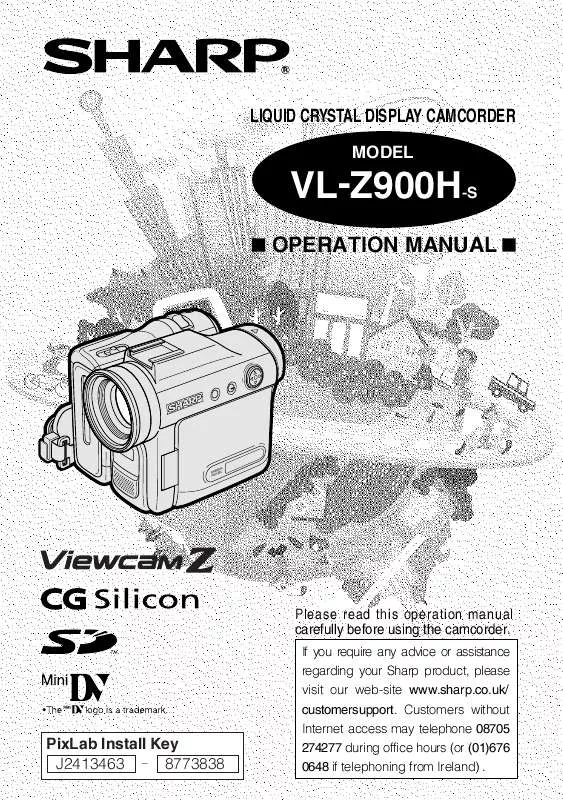 Mode d'emploi SHARP VL-Z900H