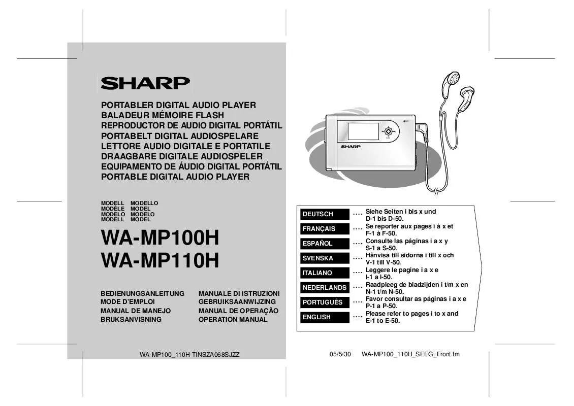 Mode d'emploi SHARP WA-MP100H