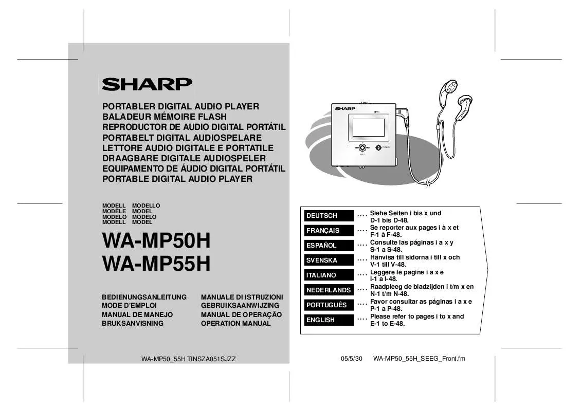 Mode d'emploi SHARP WA-MP55H
