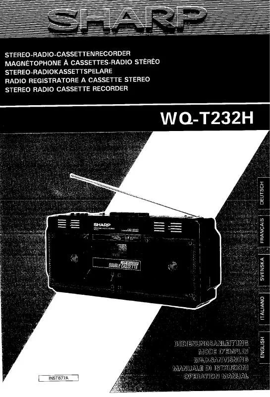 Mode d'emploi SHARP WQ-T232H
