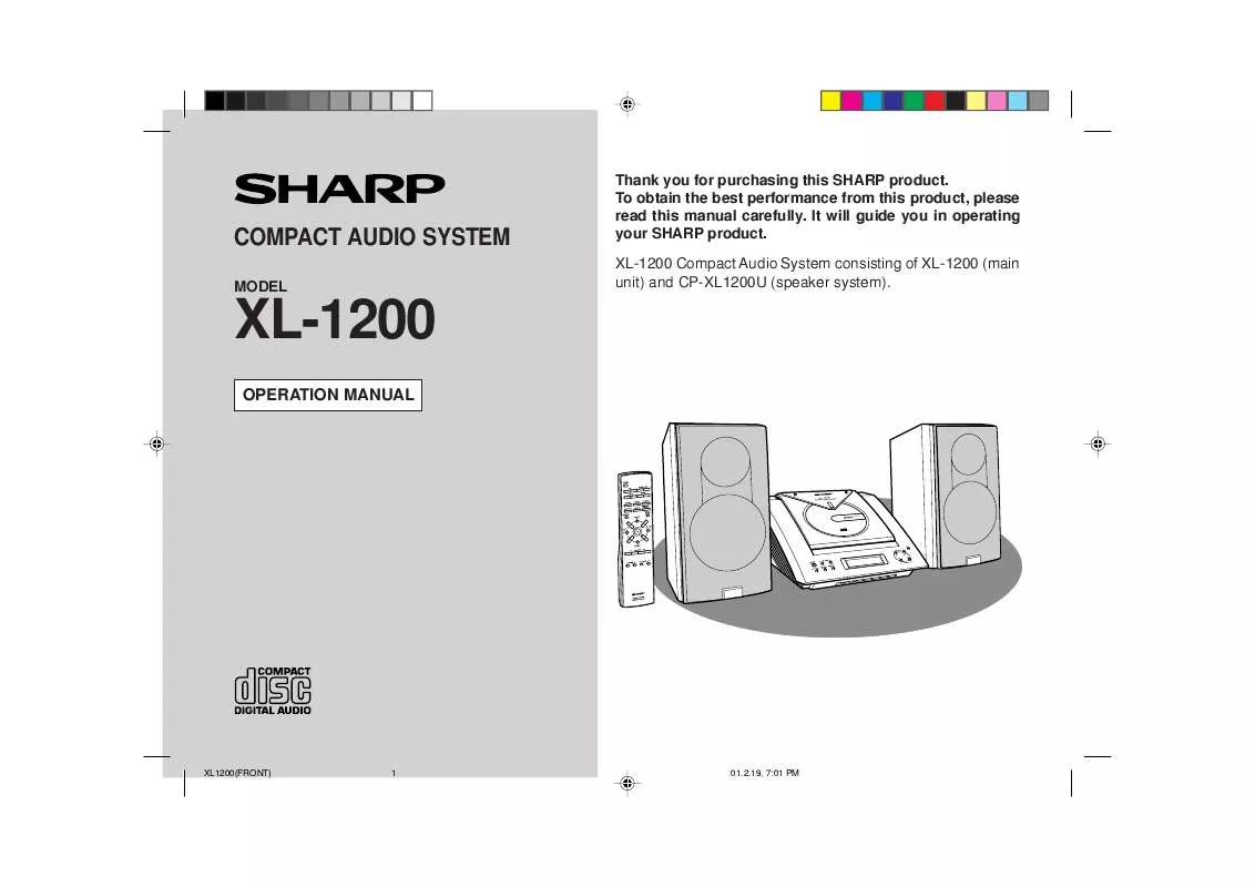 Mode d'emploi SHARP XL-1200
