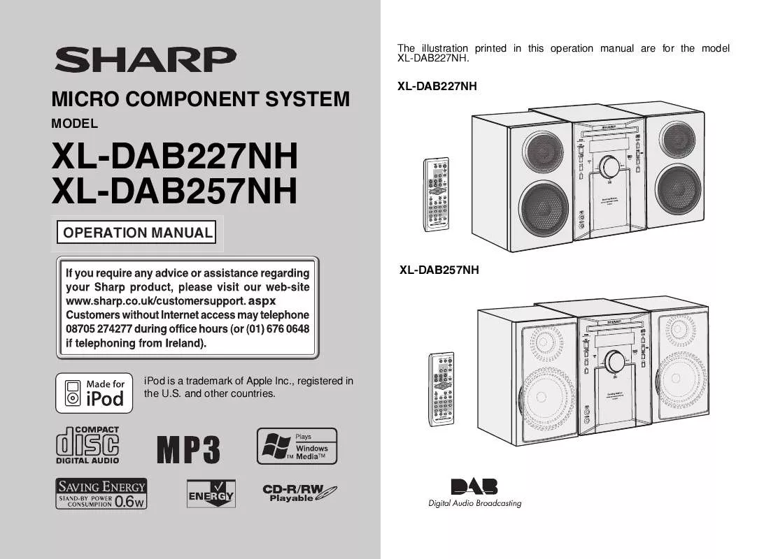 Mode d'emploi SHARP XL-DAB227NH