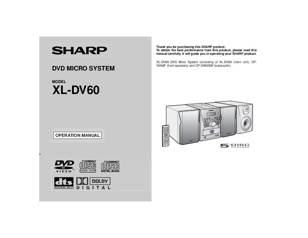 Mode d'emploi SHARP XL-DV60