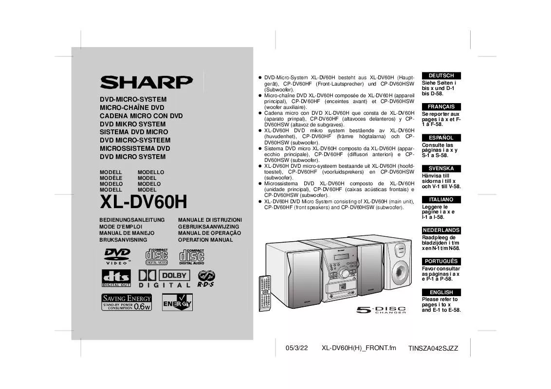 Mode d'emploi SHARP XL-DV60H