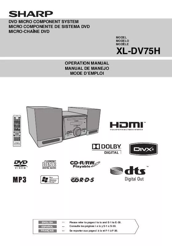 Mode d'emploi SHARP XL-DV75H