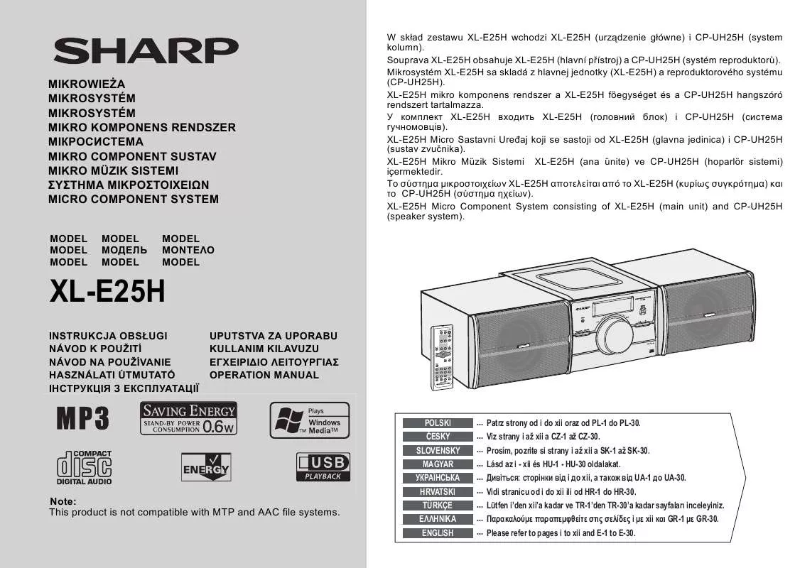 Mode d'emploi SHARP XL-E25H