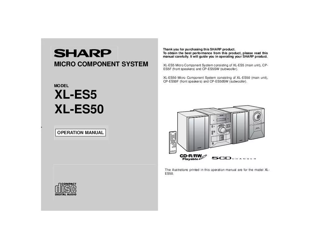 Mode d'emploi SHARP XL-ES5