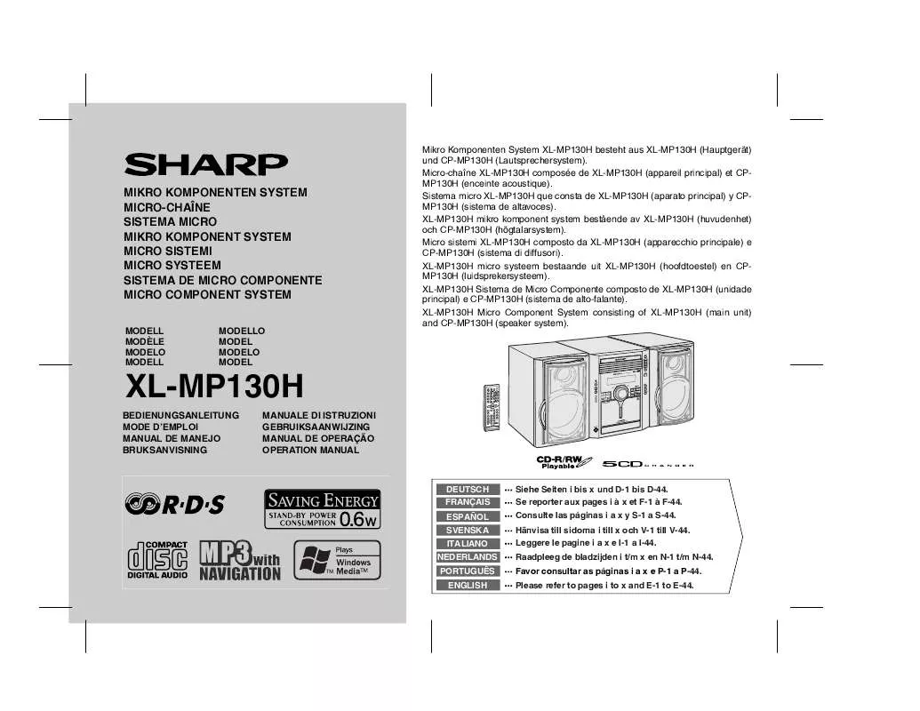 Mode d'emploi SHARP XL-MP130H