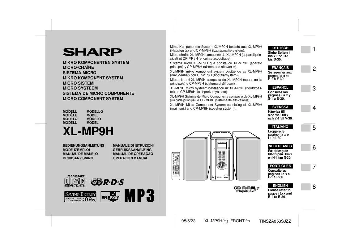 Mode d'emploi SHARP XL-MP9H