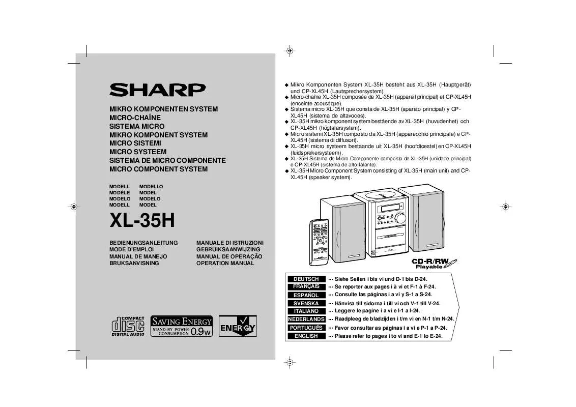 Mode d'emploi SHARP XL35