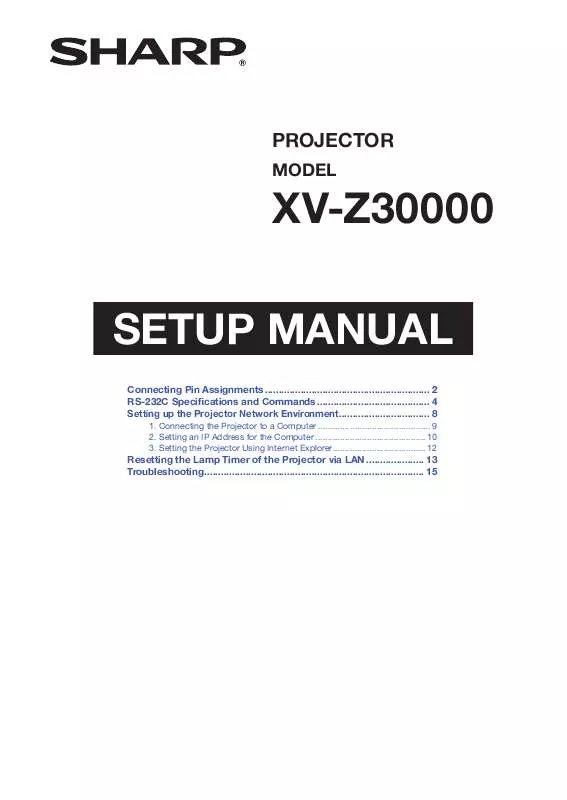 Mode d'emploi SHARP XV-Z30000