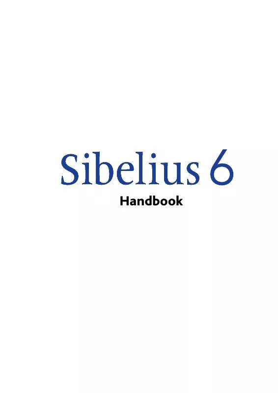 Mode d'emploi SIBELIUS EDITION 6