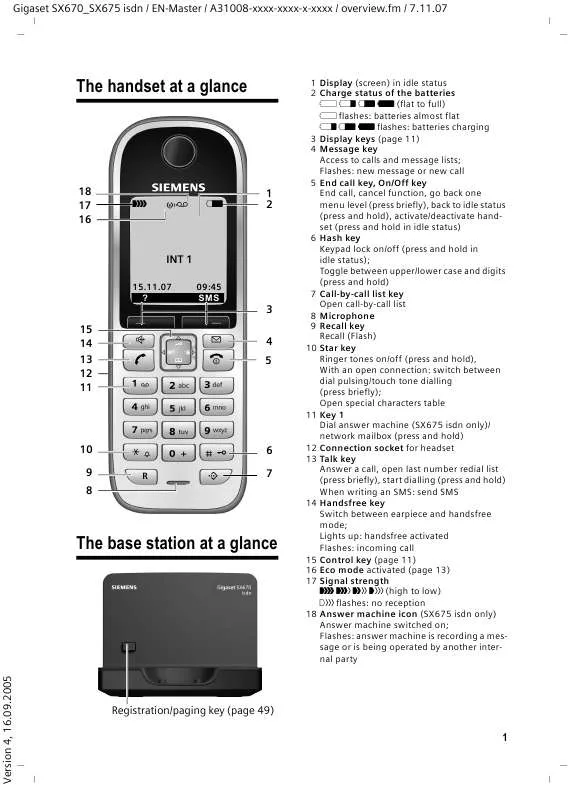 Mode d'emploi SIEMENS GIGASET SX670 ISDN