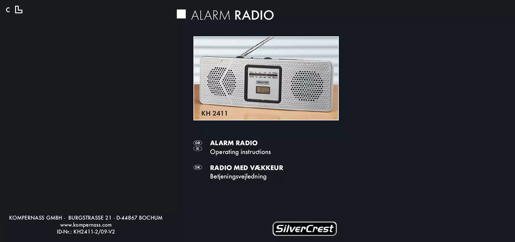 Mode d'emploi SILVERCREST KH 2411 ALARM RADIO