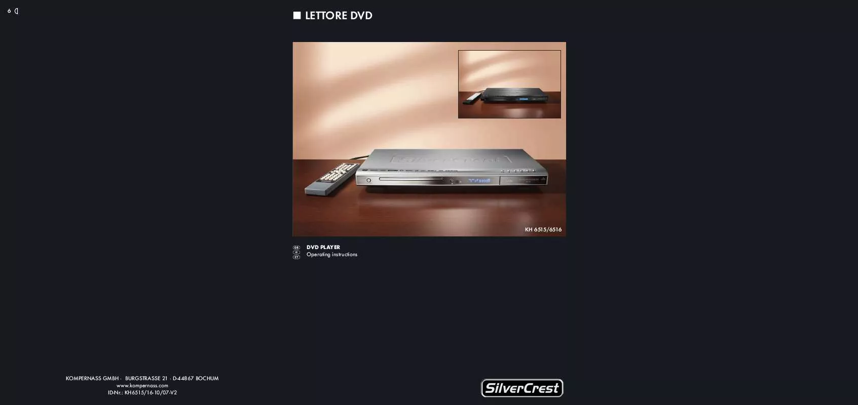 Mode d'emploi SILVERCREST KH 6515 DVD-PLAYER