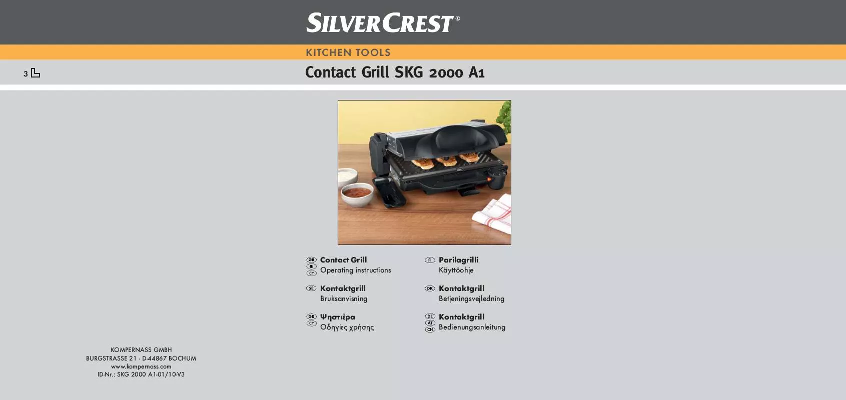 Mode d'emploi SILVERCREST SKG 2000 A1 CONTACT GRILL