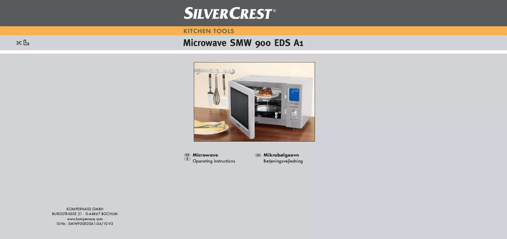 Mode d'emploi SILVERCREST SMW 900 EDS A1 MICROWAVE