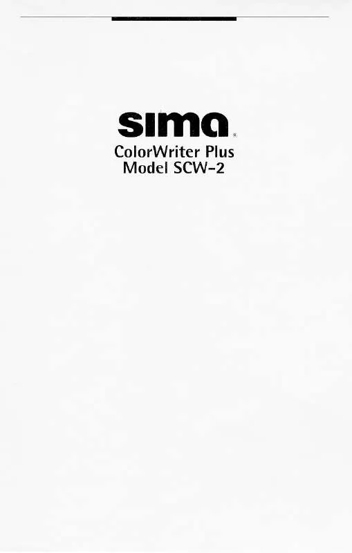 Mode d'emploi SIMA SCW-2