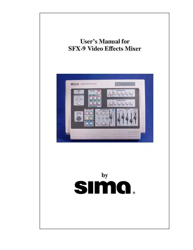 Mode d'emploi SIMA SFX-9A