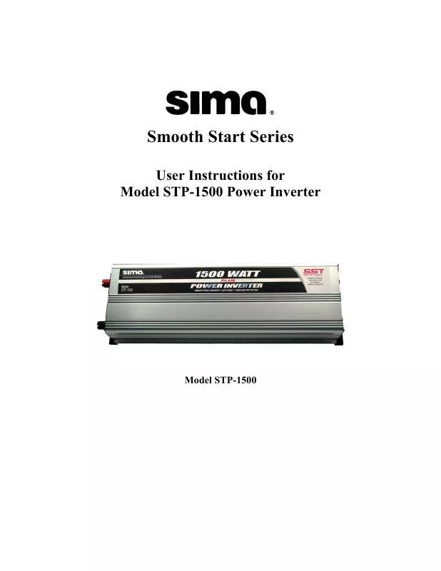 Mode d'emploi SIMA STP-1500