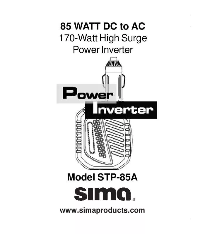Mode d'emploi SIMA STP-85A