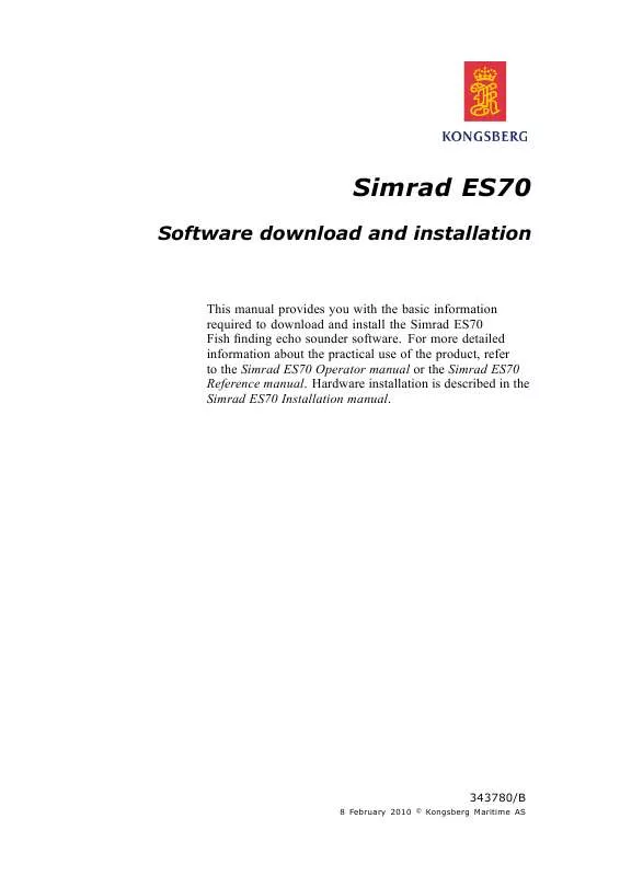 Mode d'emploi SIMRAD ES70