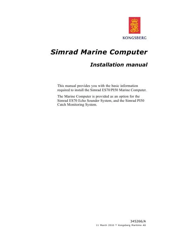 Mode d'emploi SIMRAD MARINE COMPUTER